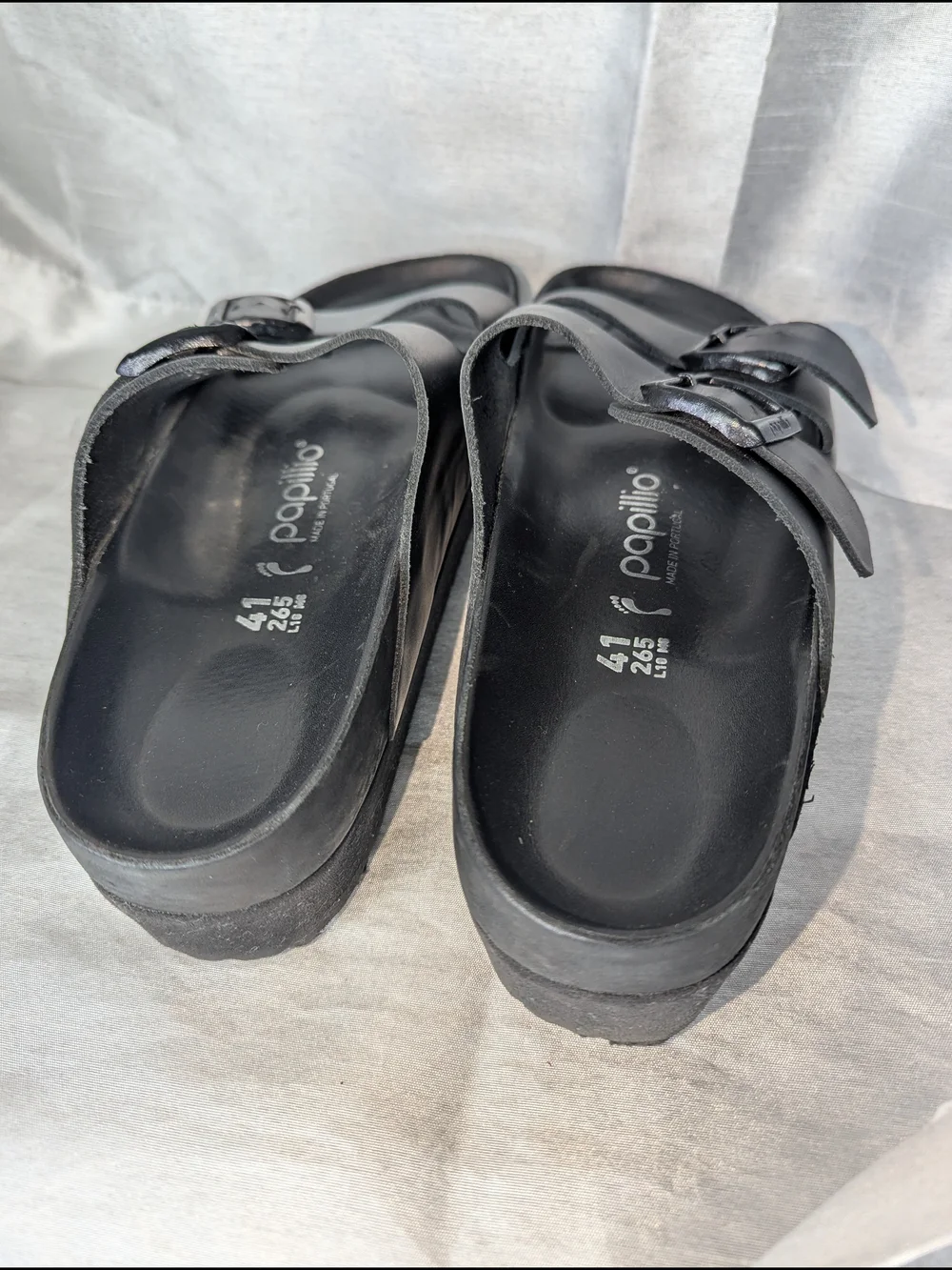 Papillio by Berkinstock Black Double Buckle Platform Slide Sandal Women's EU 41